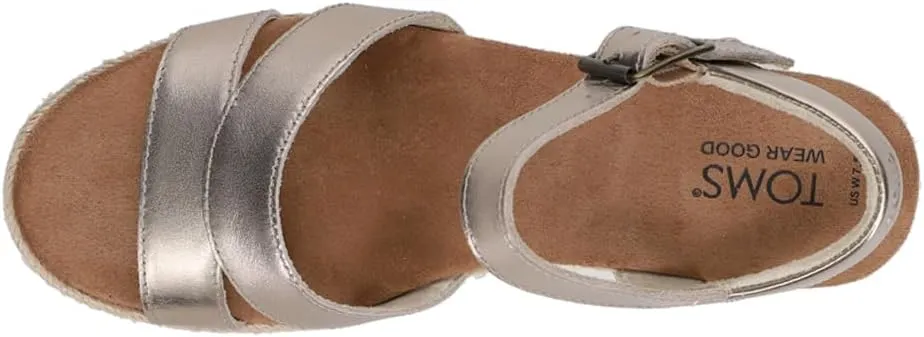 TOMS Womens Audrey Espadrille Athletic Sandals Casual Mid Heel 2-3"