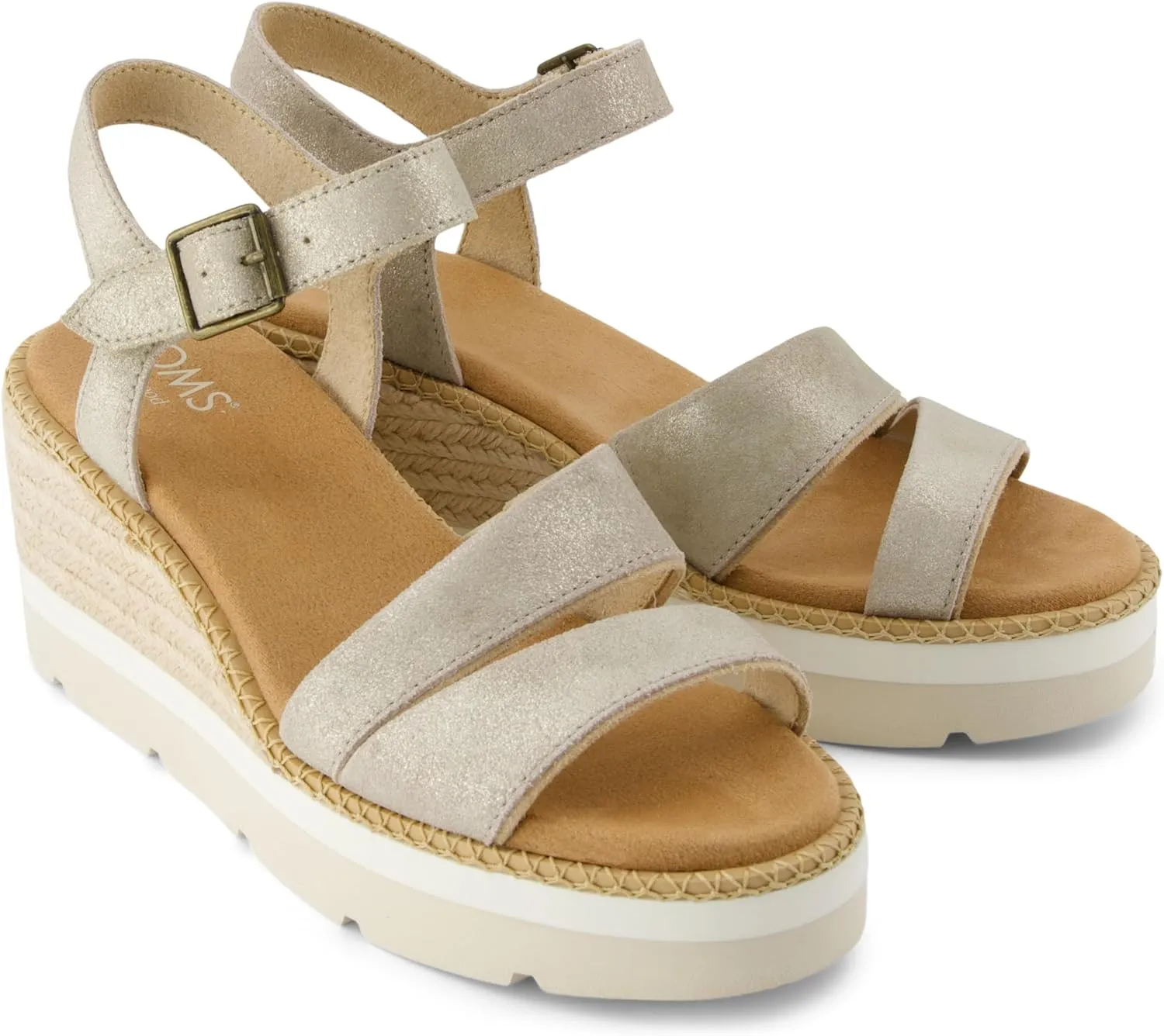 TOMS Womens Darya Platform Espadrille Casual Sandals Casual High Heel 3" & Up - Red
