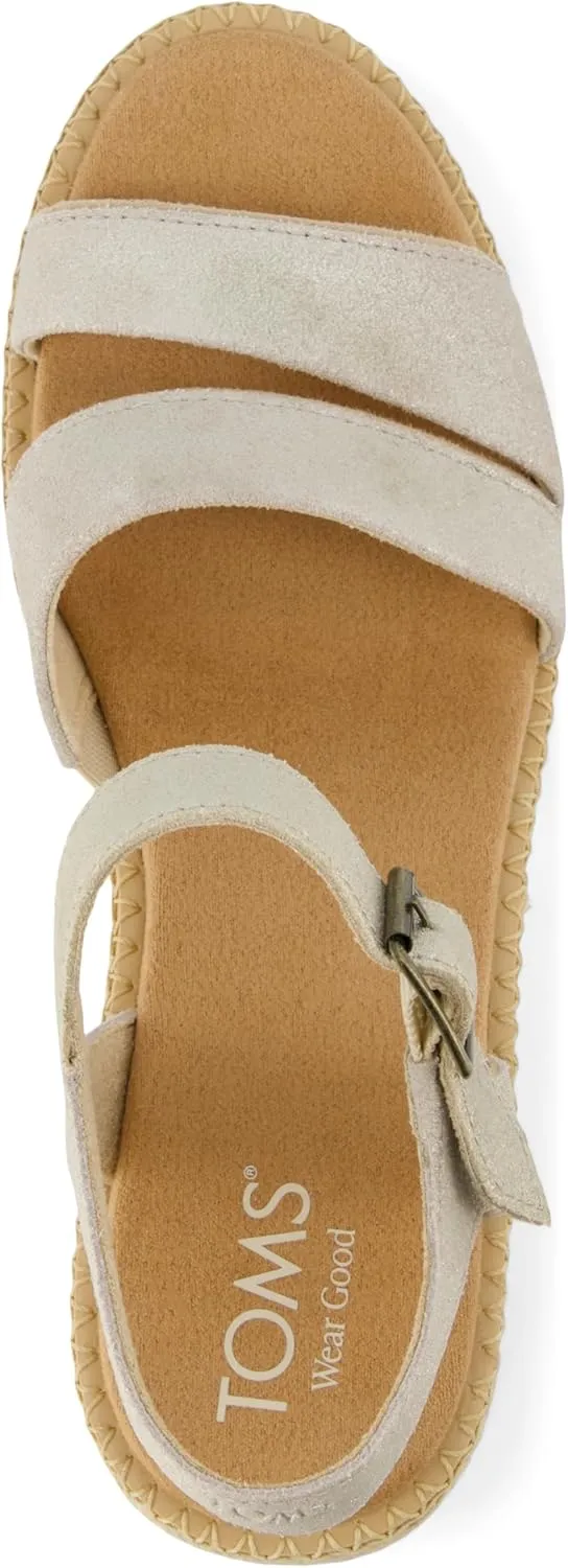 TOMS Womens Darya Platform Espadrille Casual Sandals Casual High Heel 3" & Up - Red