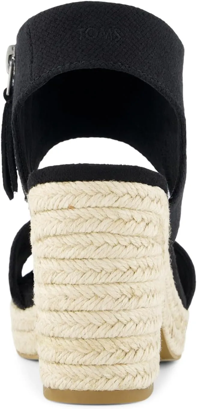 TOMS Womens Majorca Rope Platform Espadrille Casual Sandals Casual High Heel 3" & Up - Blue