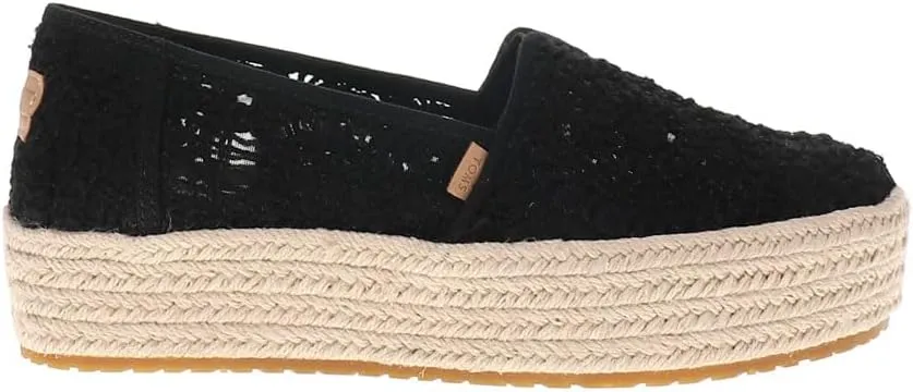 TOMS Womens Valencia Espadrille Slip On Flats Casual - Black - Size 6.5 B