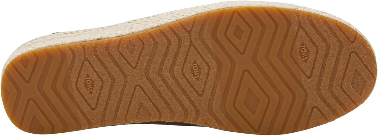 TOMS Womens Valencia Floral Crochet Espadrille Slip On Flats Casual - Black