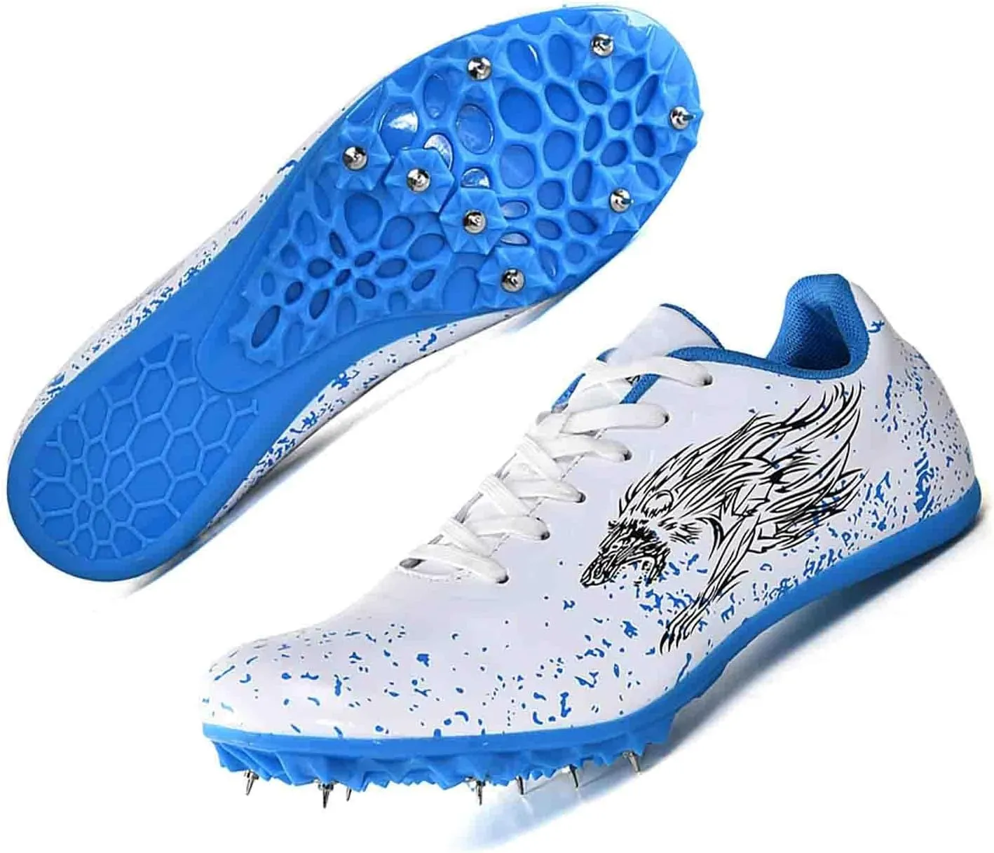 Track Shoes Spikes Mens Womens Mesh Breathable Athletics Sprint Racing Running Nail Sneaker Track and Field Shoes Boys Girls