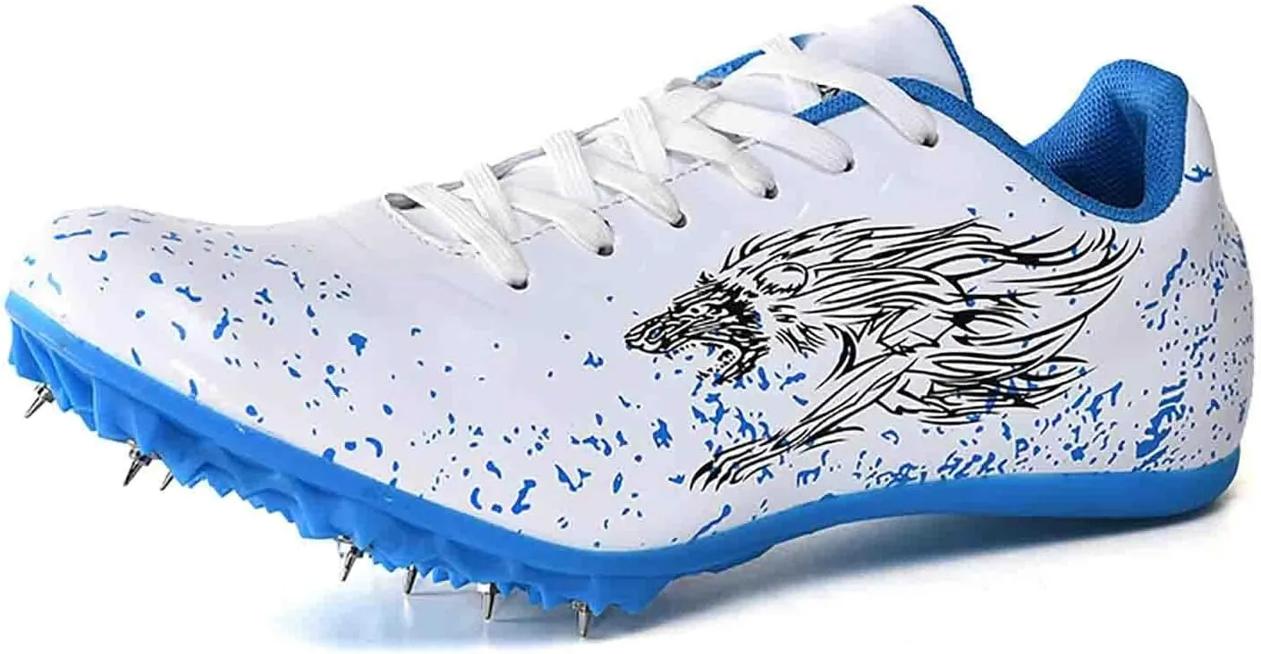 Track Shoes Spikes Mens Womens Mesh Breathable Athletics Sprint Racing Running Nail Sneaker Track and Field Shoes Boys Girls