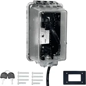 Universal Weatherproof Electrical Outlet Cover with Lock, Baby Proof Outlet Lock Box, Fits Most 2.6 "H x 2.56 "W or Smaller Plugs, Clear Outlet Waterproof Cover Box Fit for Outdoor In-Use