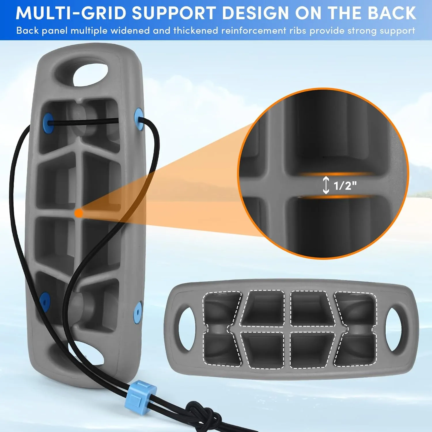 Upgraded Extended 8 x 22 inch Boat Fenders EVA Boat Bumpers Fenders（1,2,4 Pack）,Boat Bumpers for Docking Ideal for Fishing Boat, Pontoon, Bass,Dock,PWC,Jet Ski(3 Color)