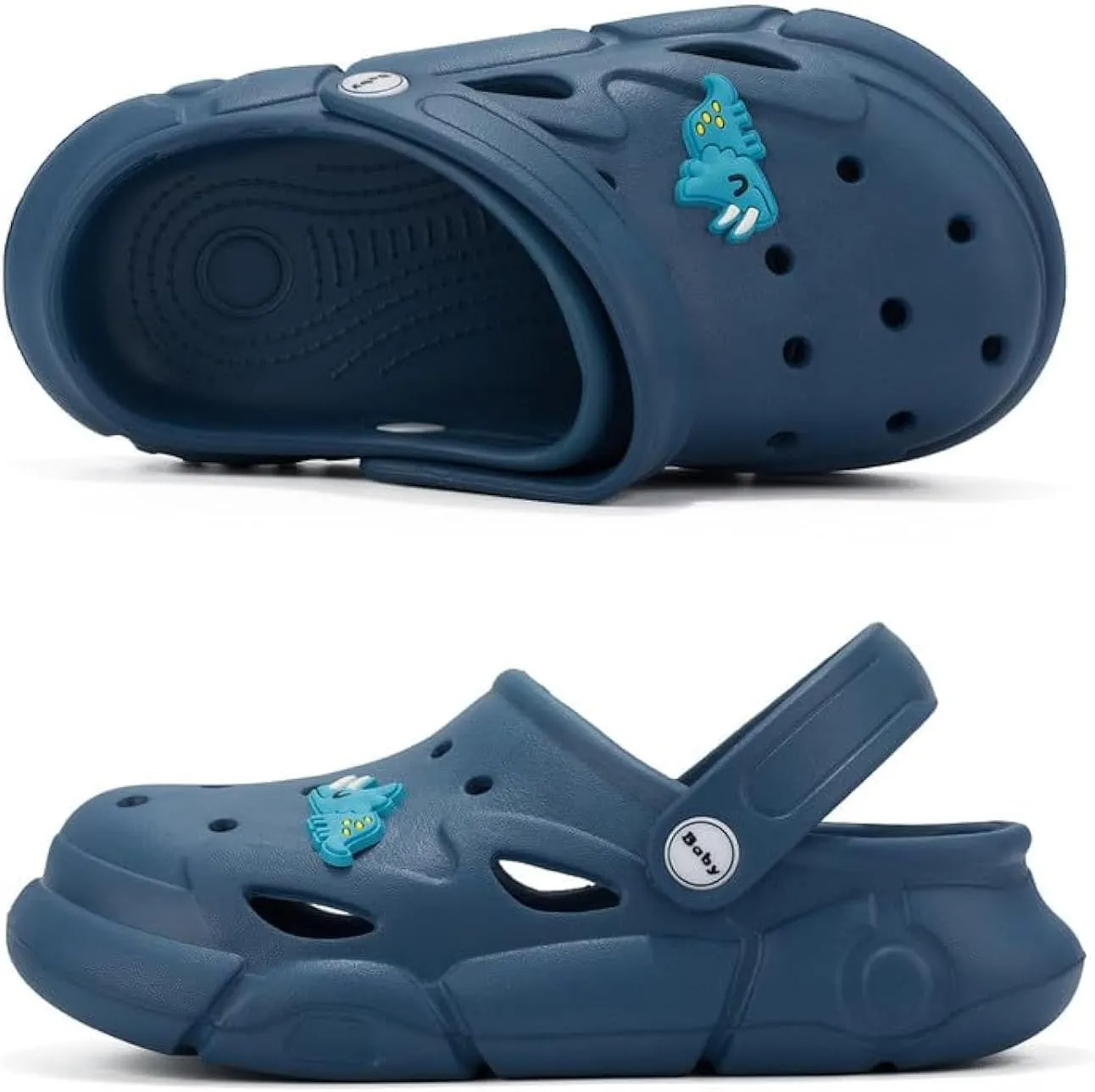 UPSOLO Boys Girls Clogs Kid's Garden Shoes Cute Cartoon Slides Sandals Slip-on Lightweight Indoor Outdoor Beach Water Shower Pool Slipper Children