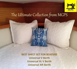 V Berth Boating Sheet Set 100% Egyptian Cotton 600 Thread Count Universal V Berth Sheet Set Boat Bedding Fits mattresses up to 12” Depth, Sailboat Boaters Gift - Light Grey Stripe