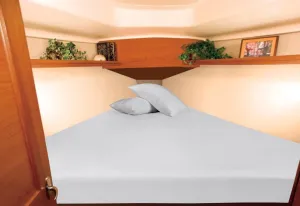 V Berth Boating Sheet Set - Universal V Berth 600 TC Sheet Set - 100% Egyptian Cotton - USA Boat Bedding - Boat V-Berth Bedding - Great Gift for Boaters - 6 Inch Drop, Light Grey