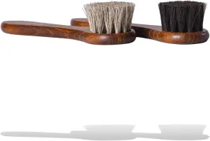 Valentino Garemi Shoe Polish Applicator Brush Traditional Set | Real Horse Hair & Hard Wood Handle | for All Leather Footwear & Boots | Manufactured in Germany