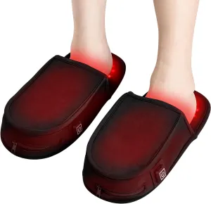 VEVOR Red Light Therapy for Foot, 660nm & 850nm Red Light Therapy Slipper with 240 LEDs & 10 Hz/40 Hz Pulse Mode, Double-Sided LED Light Therapy Shoe for Foot Toe Instep Sole Pain Relief, Muscle Relax