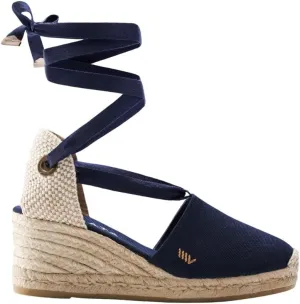 VISCATA Escala Espadrille Canvas Wedges with Sleek Ankle Laces Women's Lace Up Shoes Handmade in Spain Organic Cotton Canvas and 100% Natural Jute Midsole for All Occasions