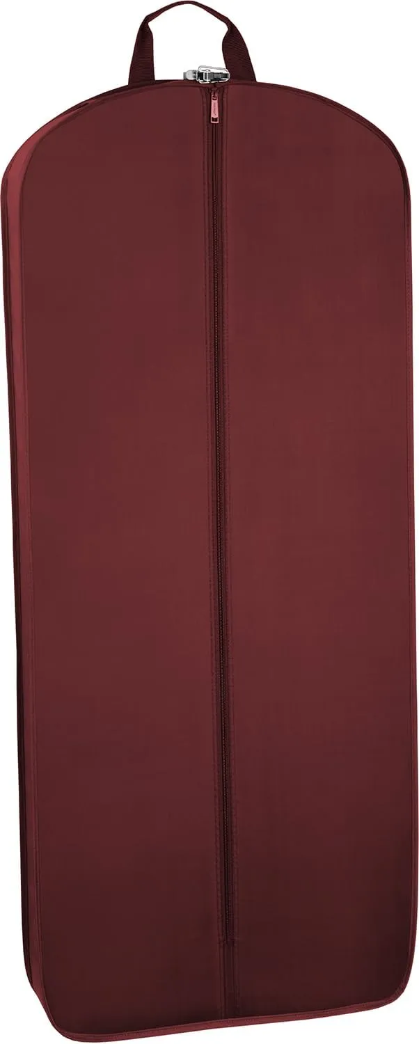 WallyBags Deluxe Tri-Fold Travel Garment Bag with Three Pockets for Men & Women, Merlot, 48-inch