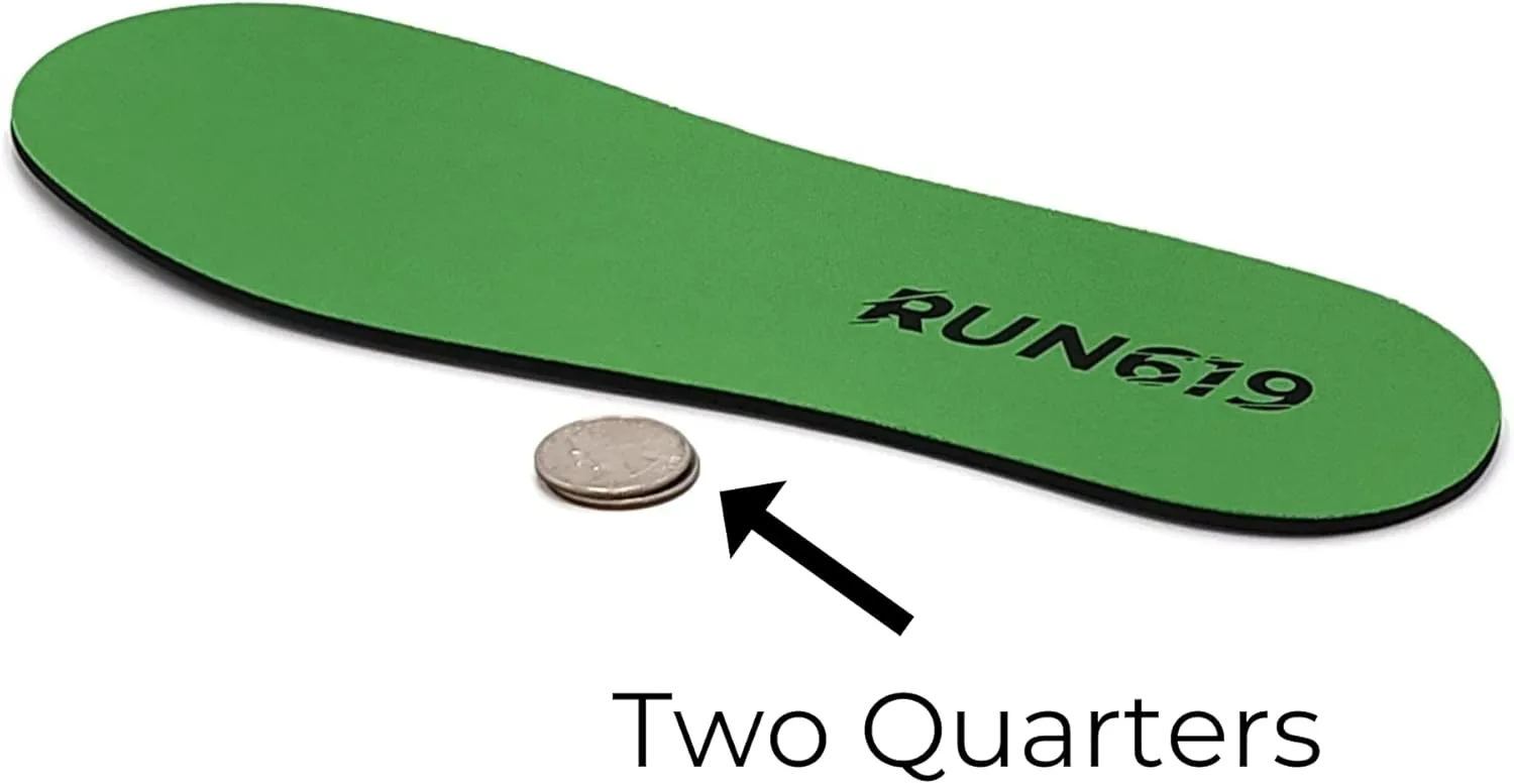 Wide Run 619 Shoe Insoles - Zero Drop Profile, Traditional Shape, Foot Forming, Wide Width - Thin, Firm, Flat Shoe Inserts - Men's Size 15