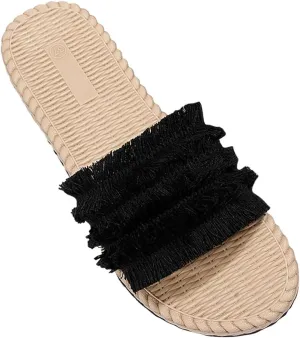 Women 2025 Solid Slipper Lounge Anti-Slip Summer Casual Sandal Slip on Flat Smash Slide Walking Vacaion