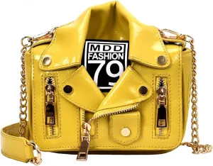 Women Crossbody Bags Chain Shoulder Jacket Bags Motorcycle Messenger Bag Leather Handbags for Girls Purse