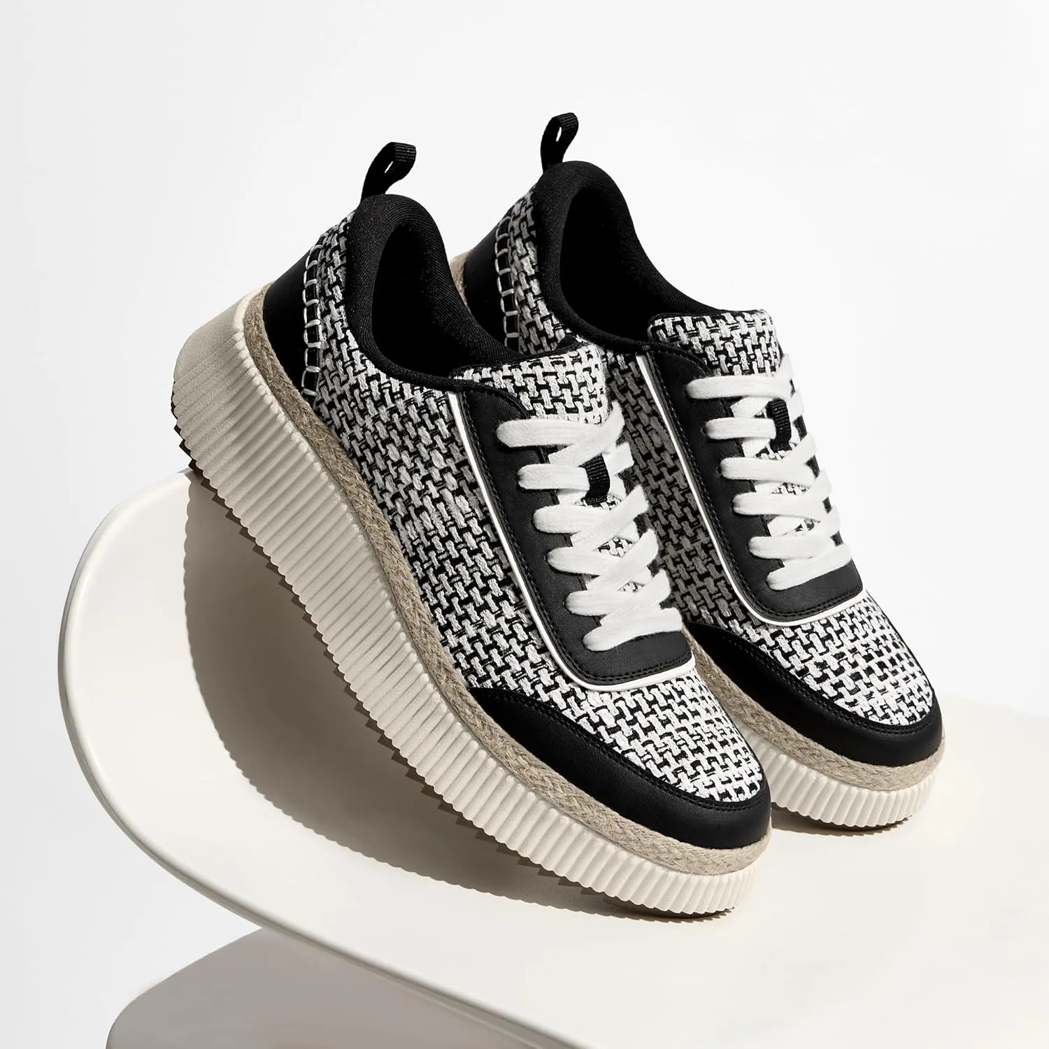 Women Espadrille Platform Sneakers Chunky Fashion Casual Shoes for Women Comfortable Walking Sneakers