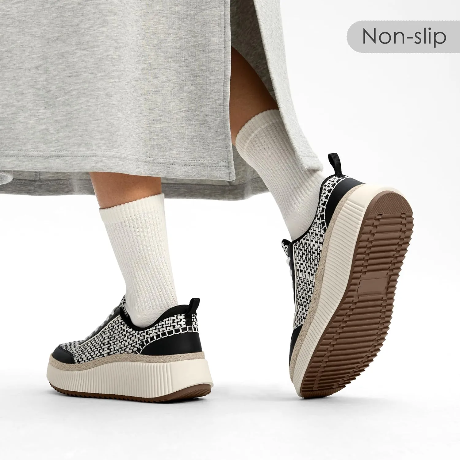 Women Espadrille Platform Sneakers Chunky Fashion Casual Shoes for Women Comfortable Walking Sneakers