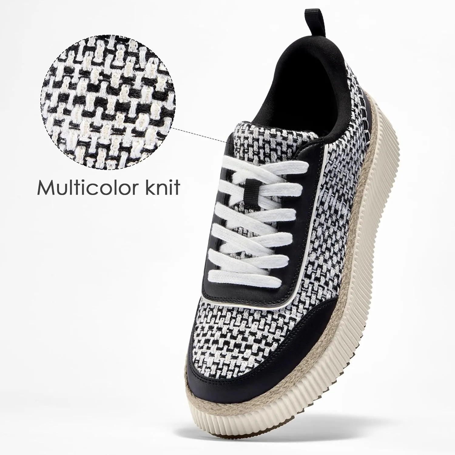 Women Espadrille Platform Sneakers Chunky Fashion Casual Shoes for Women Comfortable Walking Sneakers