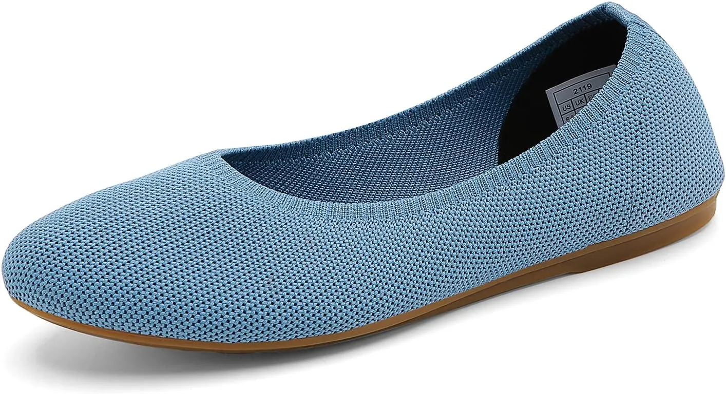 Women's Ballet Flat Dressy Casual Knit Shoes Round Toe Women Mesh Flats