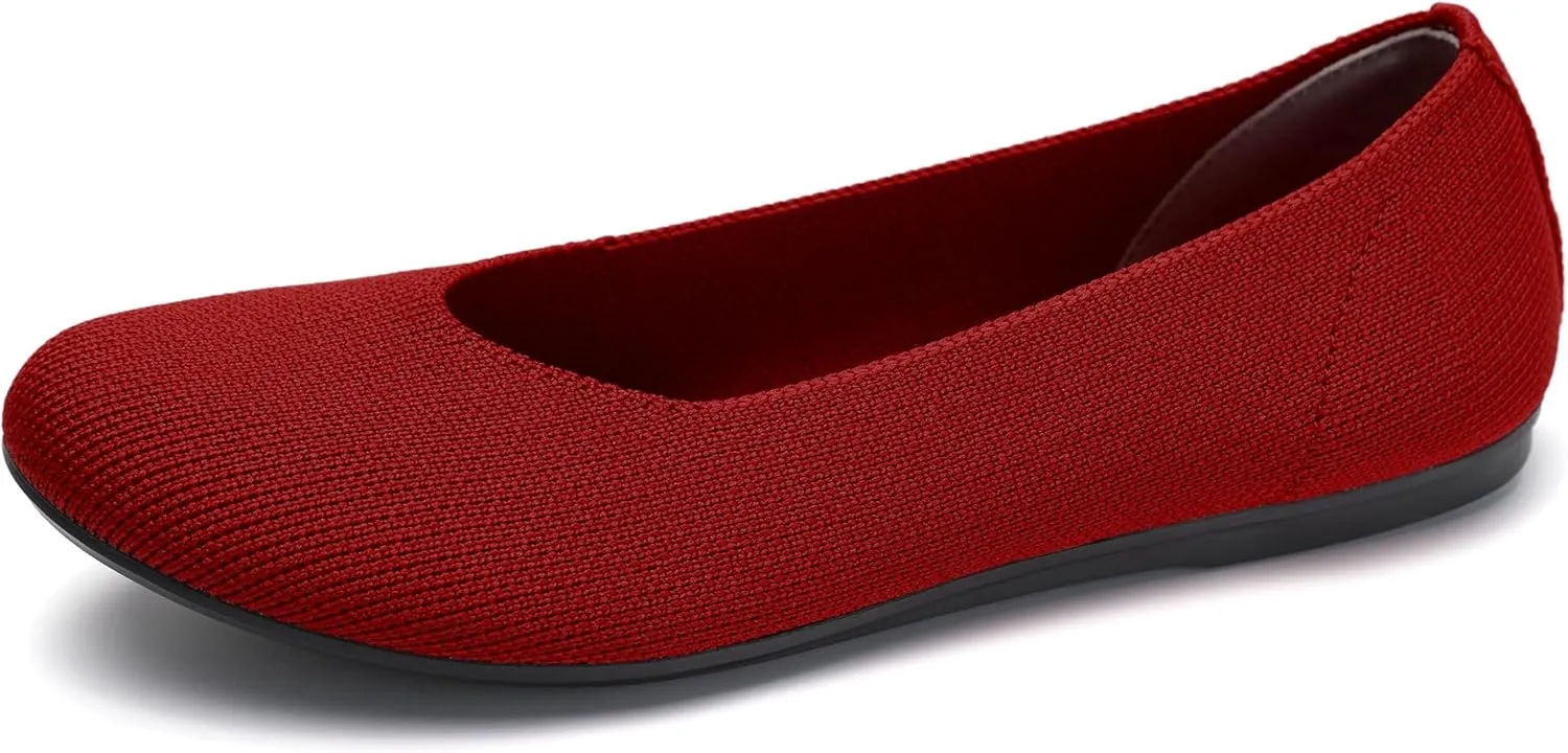 Women's Ballet Flat Dressy Casual Knit Shoes Round Toe Women Mesh Flats