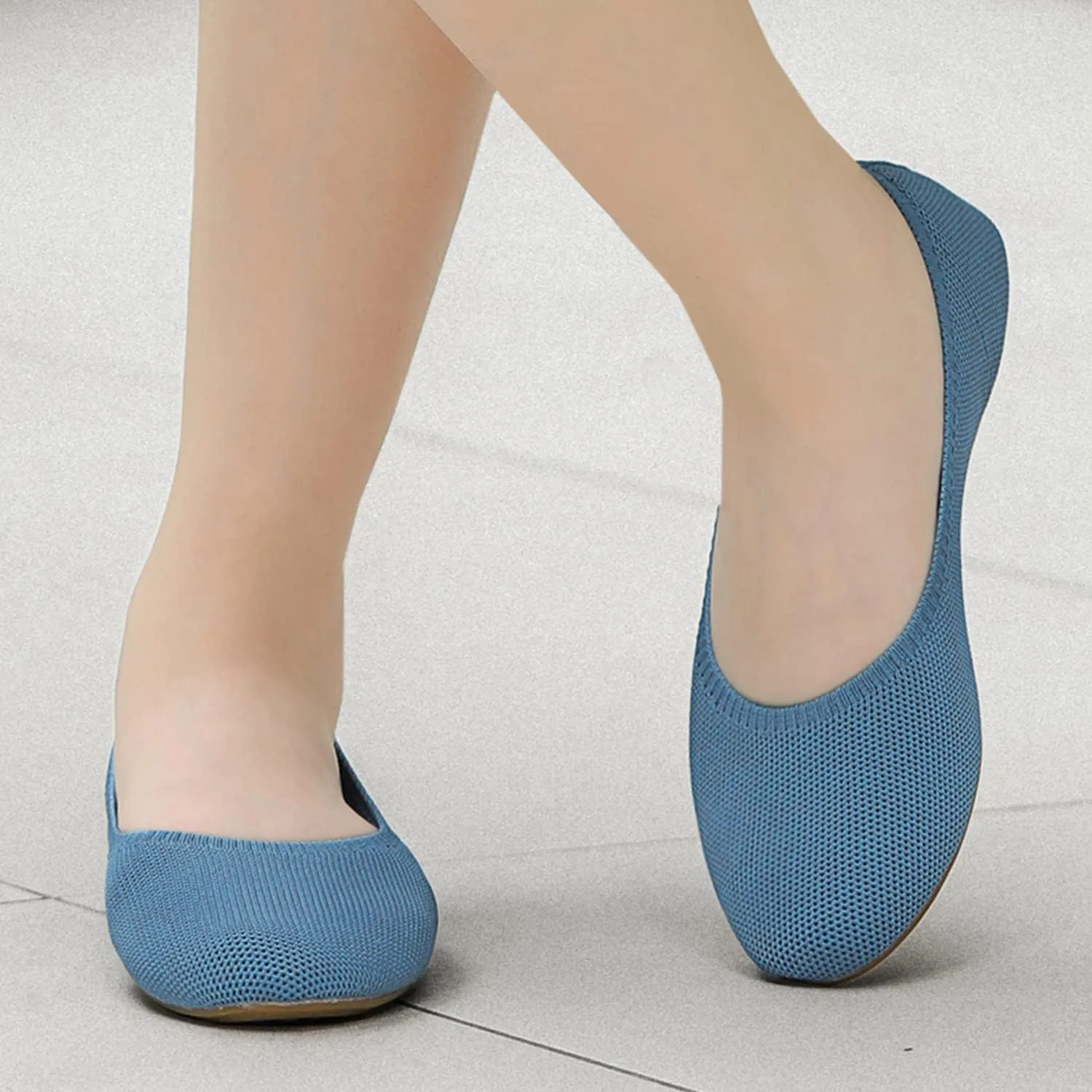 Women's Ballet Flat Dressy Casual Knit Shoes Round Toe Women Mesh Flats