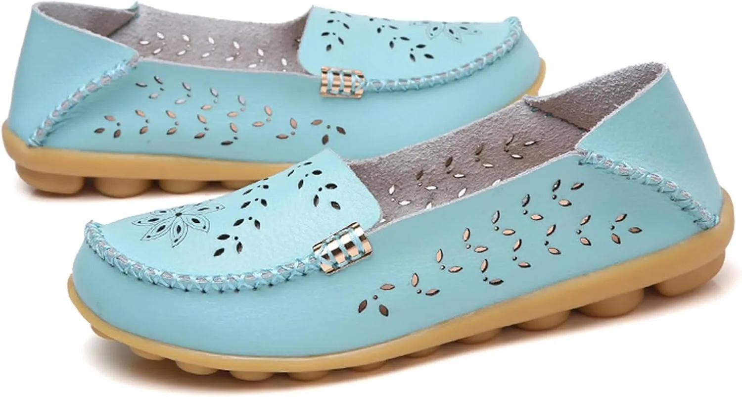 Womens Comfort Walking Cute Flat Loafer Ballet Flats Shoes Cute Penny Loafer Slip On Walking Driving Shoes with Diamond Eyelets