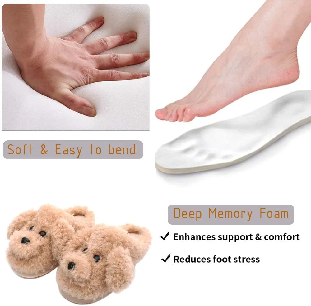 Women's Cute Animal Slippers - Warm Memory Foam Soft Fleece Plush House Slippers for Indoor & Outdoor