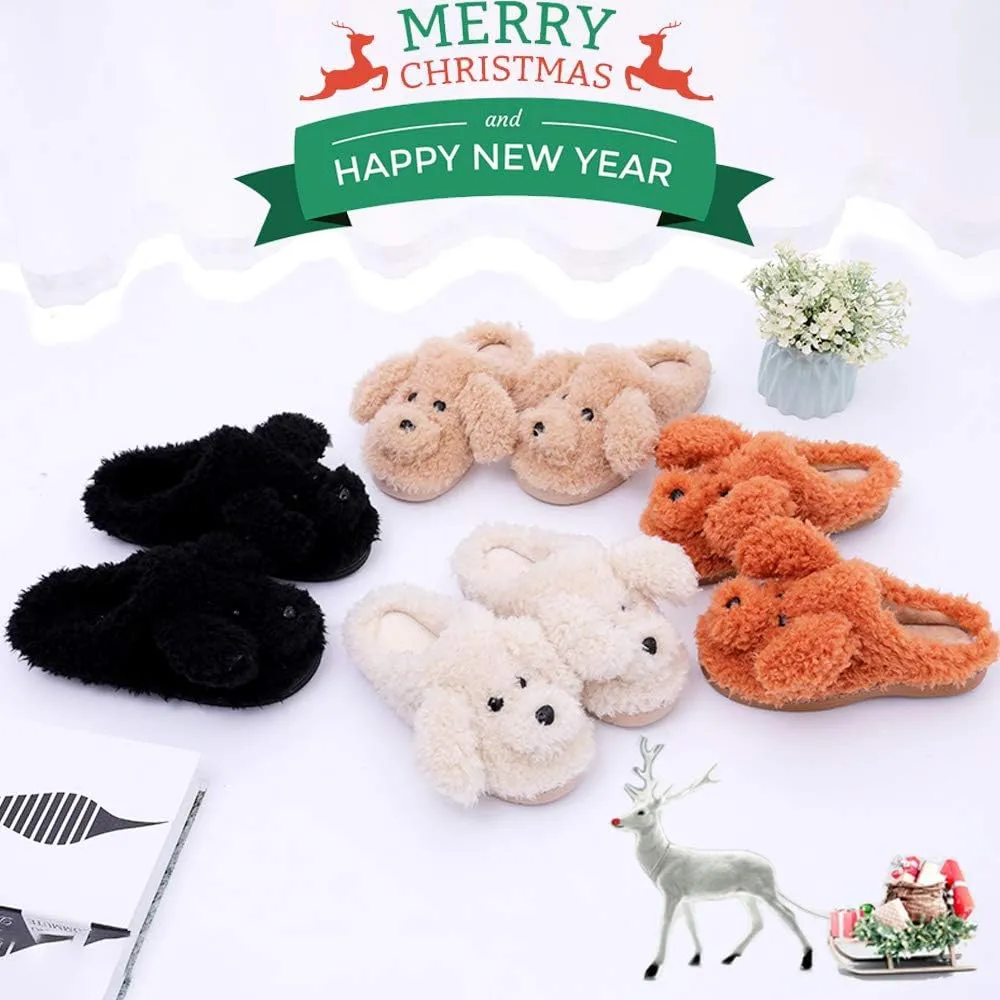 Women's Cute Animal Slippers - Warm Memory Foam Soft Fleece Plush House Slippers for Indoor & Outdoor