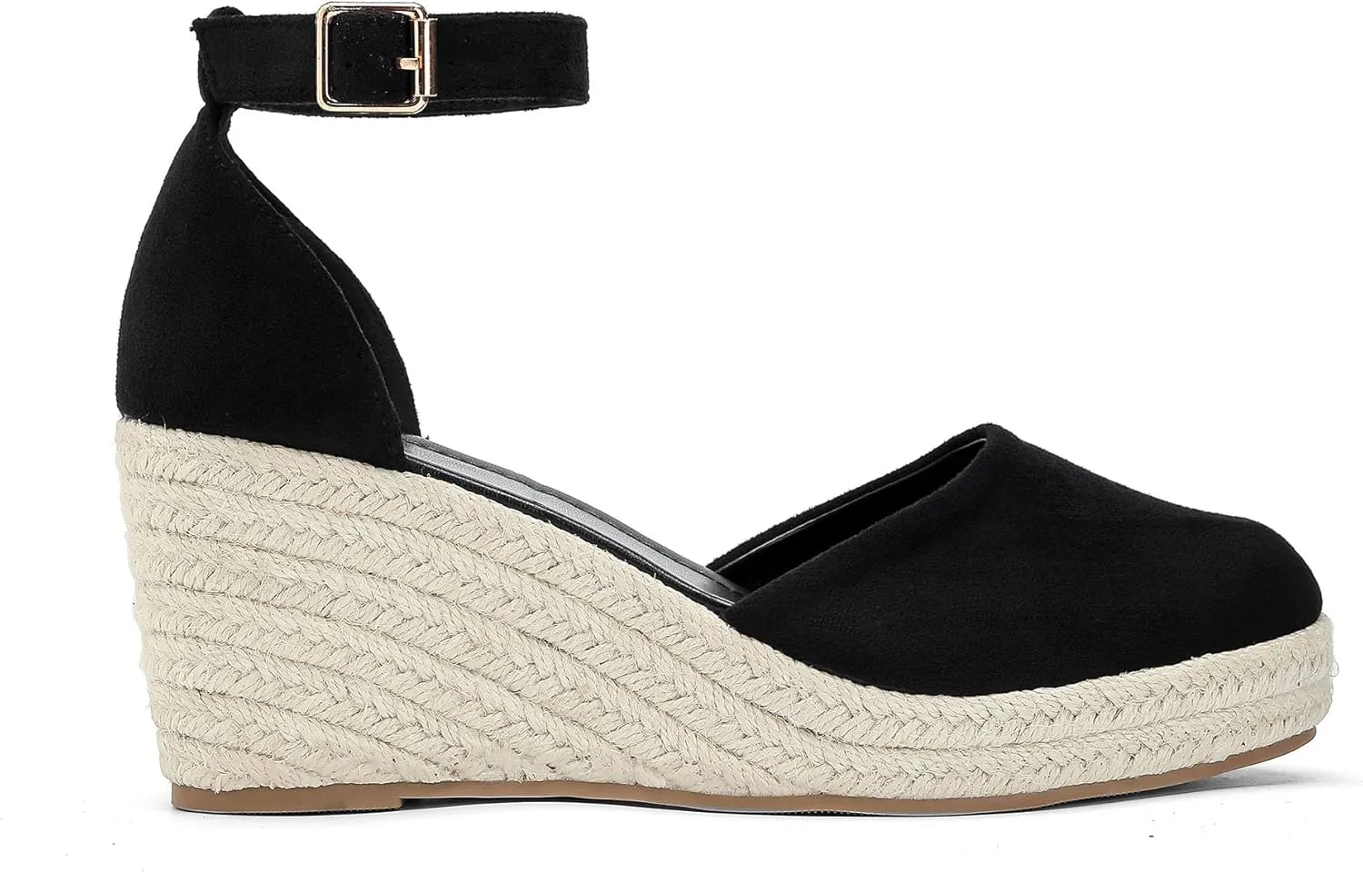 Womens Espadrilles Sandals, Closed Toe Platform for Women Ankle Strap Casual Comfortable Wedge Sandals
