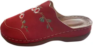 Women's Floral Embroidery Vintage Slipper Chinese Style Closed Toe Sandals Arch Support Platform Slide Slip on Sandal