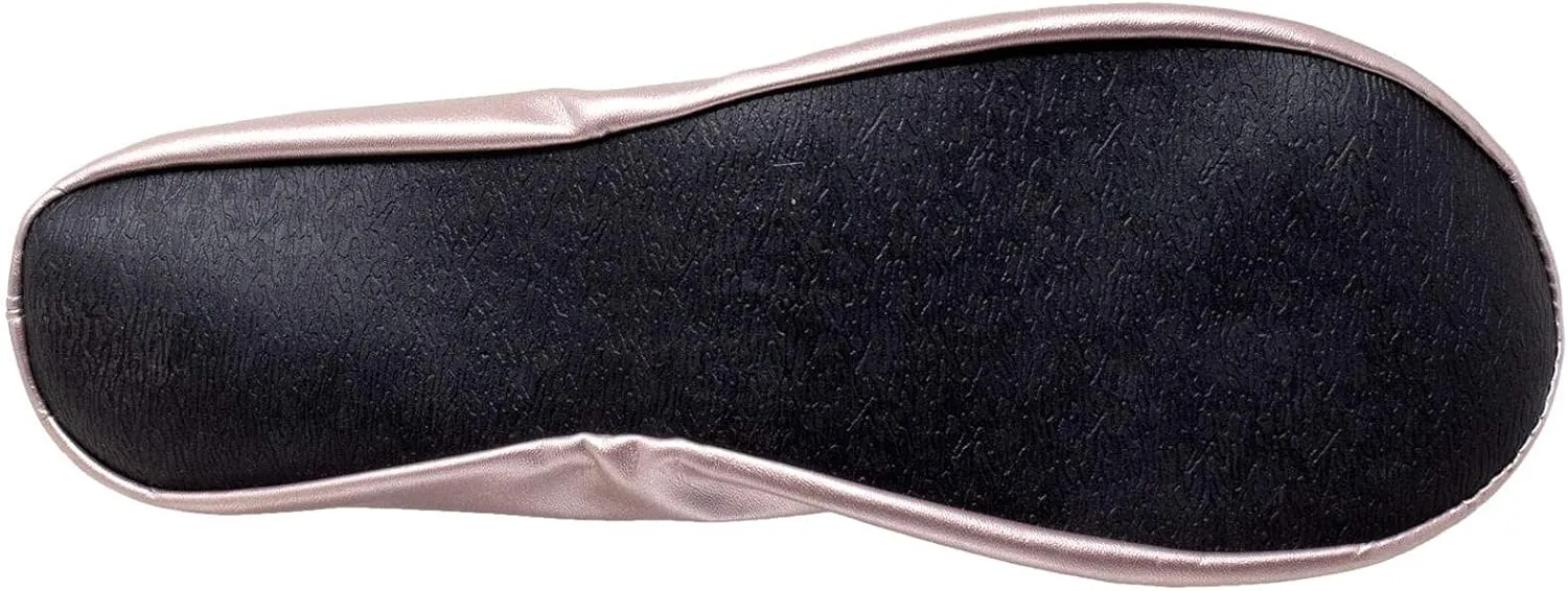 Women's Foldable Portable Ballet Flat Roll Up Slipper Shoes with Travel Pouch - Fold Up Ballet Flats for Women - Black,Silver,Gold,Pink