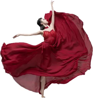 Women's Lyrical Dance Skirt Gradient Color Chiffon Long Swing Sheer Wrap Skirts for Modern Ballet Performance