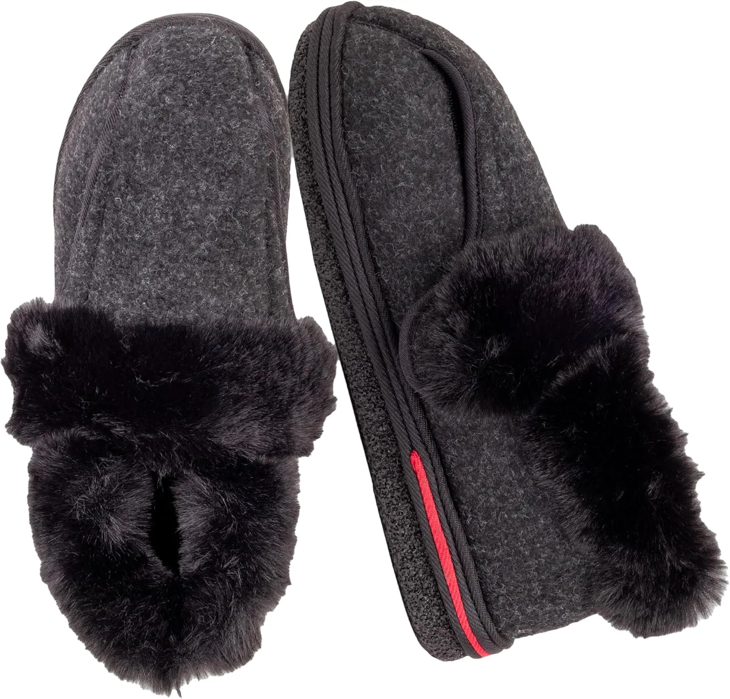Women's Micro Suede Faux Fur Fleece Lined Cozy 80-D High-Density Memory Foam Winter Slipper Bootie Breathable House Shoes Non Skid Indoor Outdoor Sole