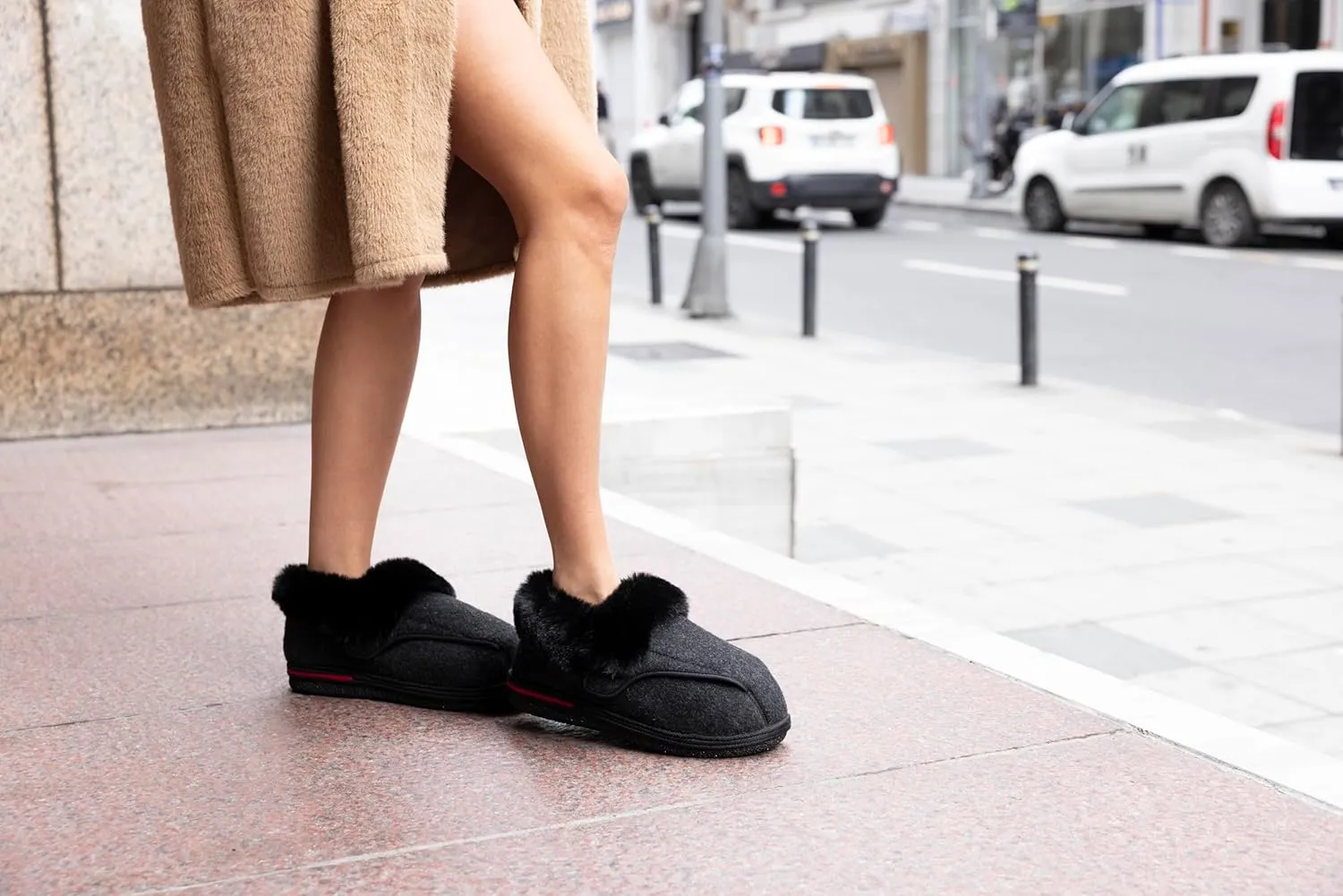 Women's Micro Suede Faux Fur Fleece Lined Cozy 80-D High-Density Memory Foam Winter Slipper Bootie Breathable House Shoes Non Skid Indoor Outdoor Sole
