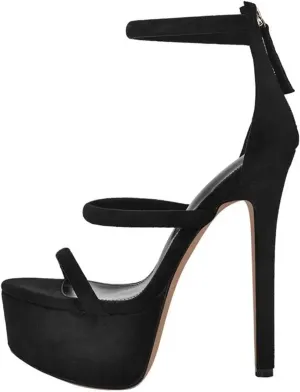 Women's Multicolor Party Sandals - Thin Heel Strappy Platforms