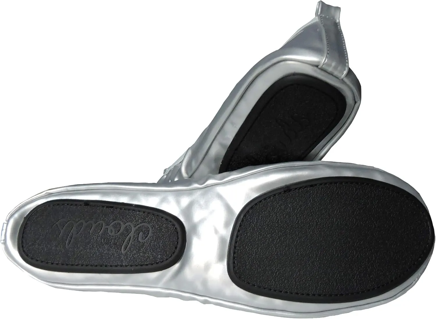 Women's Patent Style Foldable Portable Ballet Flats Shoes - Travel Wedding Foldup Slip On in a Carry Pouch