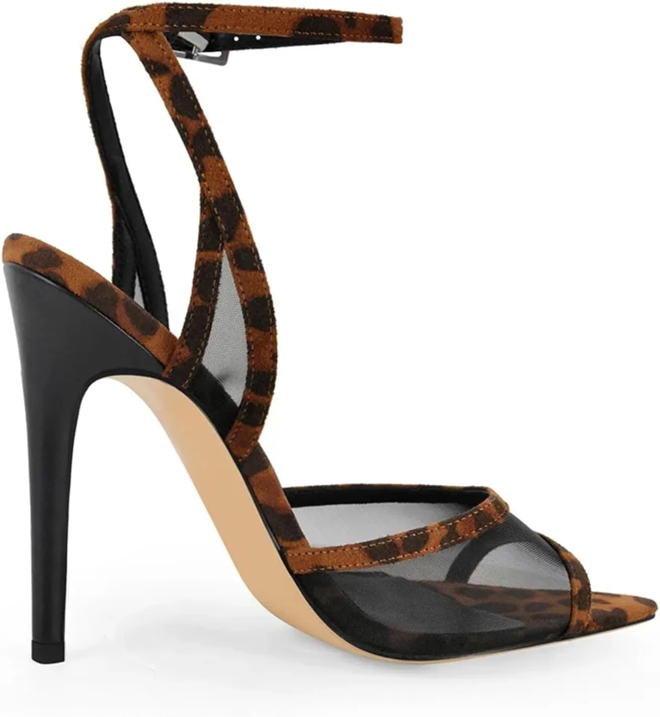 Women's Peep Toe Ankle Strap Sandals - Thin High Heel Party Stilettos