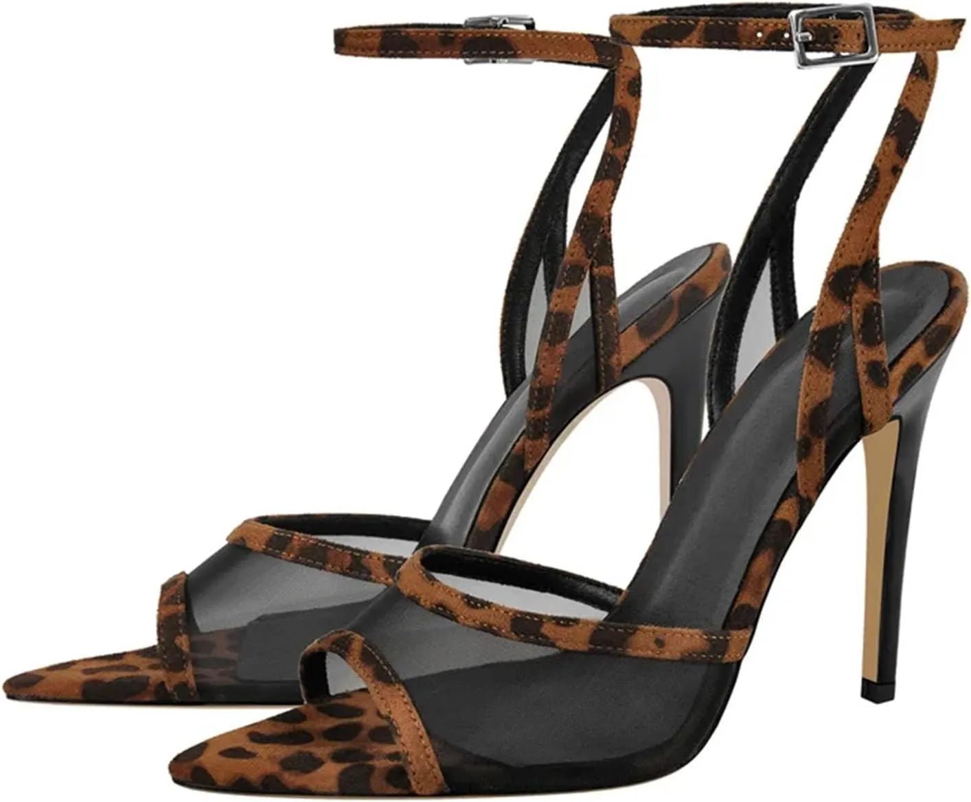 Women's Peep Toe Ankle Strap Sandals - Thin High Heel Party Stilettos