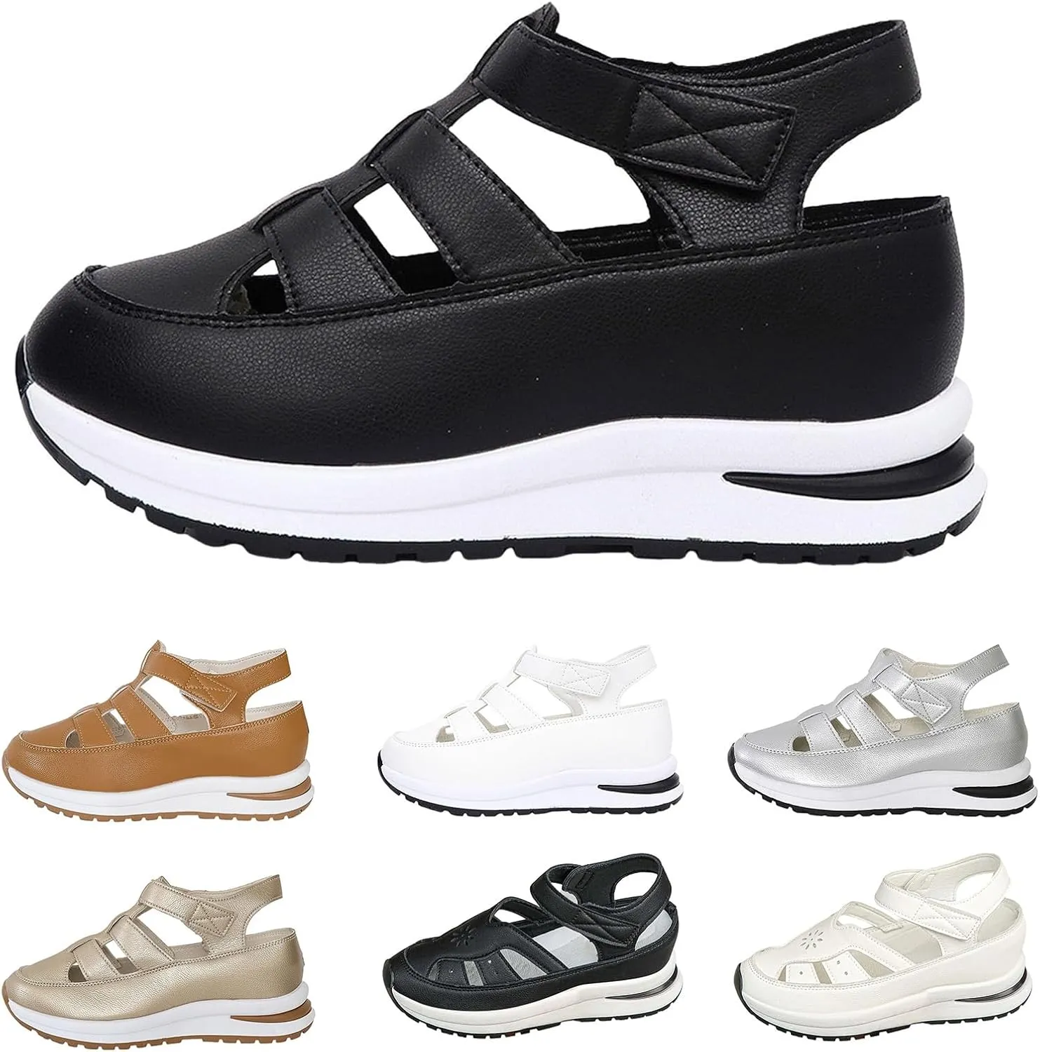 Womens Platform Sandals Wedge Ankle Strap Closed Toe Sandals Ankle Strap Sandal Casual Bohemia Gladiator Outdoor Wedges Casual Summer Beach Shoes
