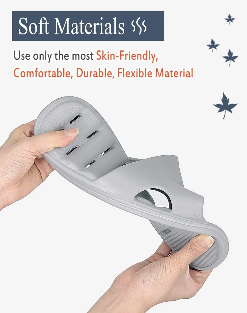 Women's Shower Slipper, Quick Drying Non-Slip Slippers, Bathroom House & Pool Sandals, In-Door Slipper for Gym, Soft Sole, Beige, Size S, M, L, XL