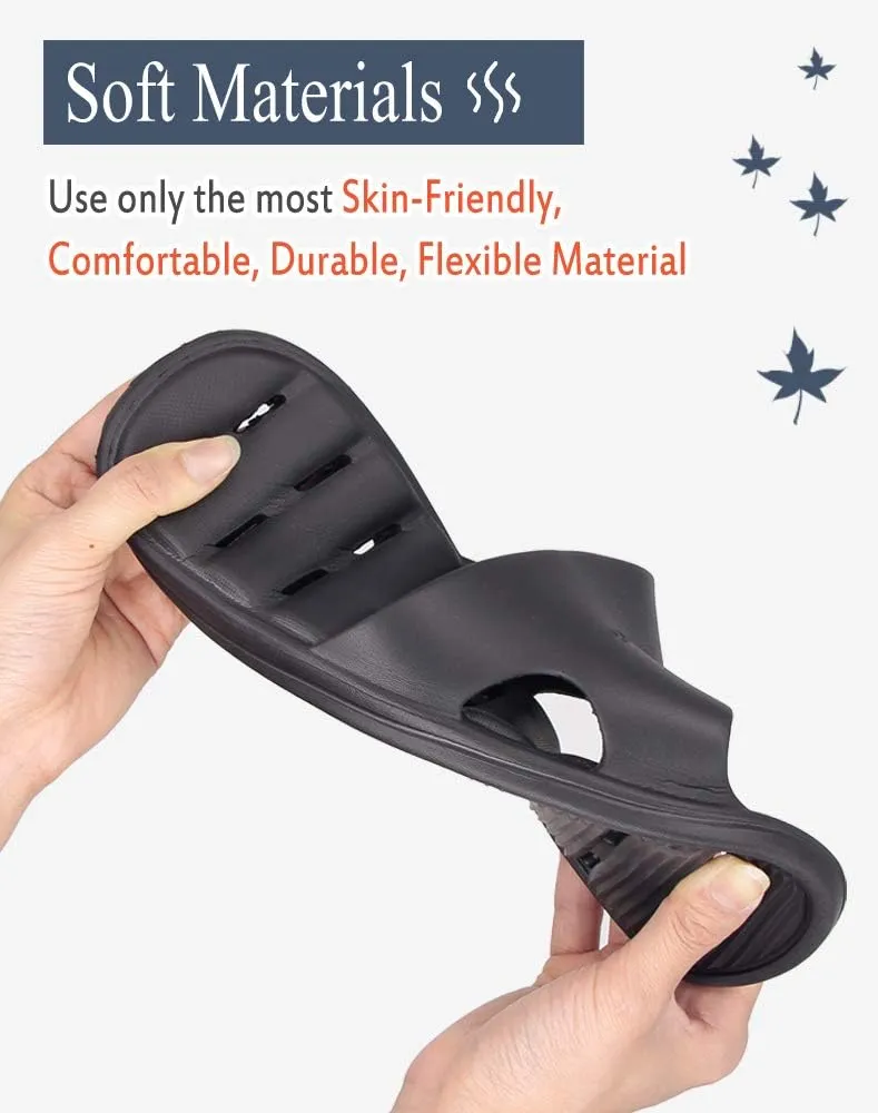 Women's Shower Slipper, Quick Drying Non-Slip Slippers, Bathroom House & Pool Sandals, In-Door Slipper for Gym, Soft Sole, Beige, Size S, M, L, XL