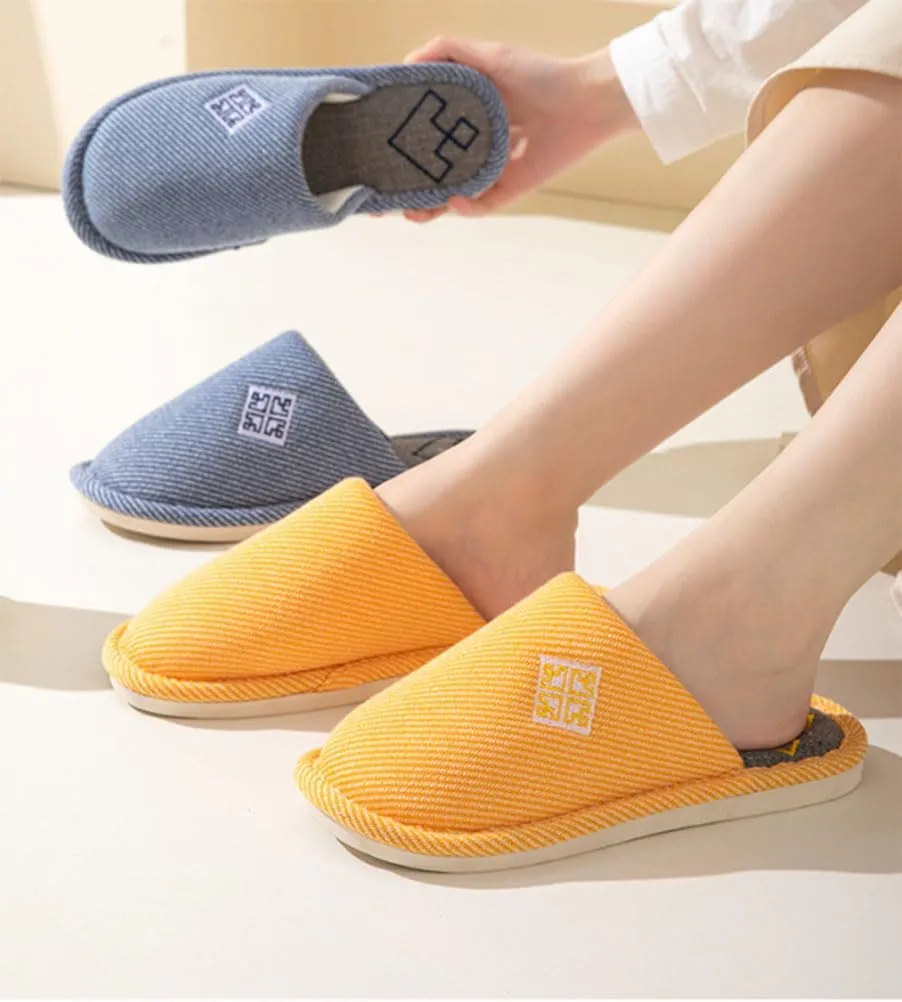 Womens Slipper Home Slippers Men,4 Pairs House Slippers, Non Slip House Shoes Slippers for Guest Washable Guest Slippers Bedroom Slippers Indoor Slippers Travel Slippers