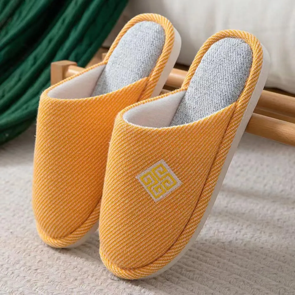 Womens Slipper Home Slippers Men,4 Pairs House Slippers, Non Slip House Shoes Slippers for Guest Washable Guest Slippers Bedroom Slippers Indoor Slippers Travel Slippers