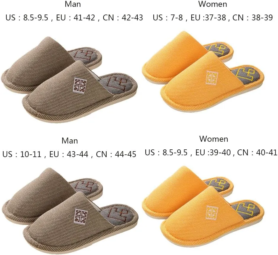 Womens Slipper Home Slippers Men,4 Pairs House Slippers, Non Slip House Shoes Slippers for Guest Washable Guest Slippers Bedroom Slippers Indoor Slippers Travel Slippers