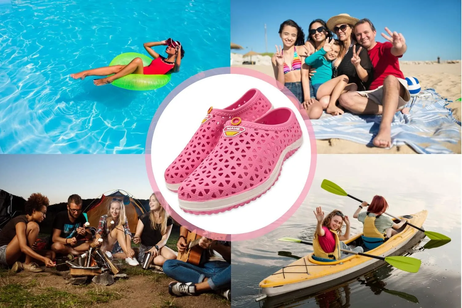 Women's Water Shoes Easy Care Non-Slip Vented Shoes for Beach and Pool by Shore Point