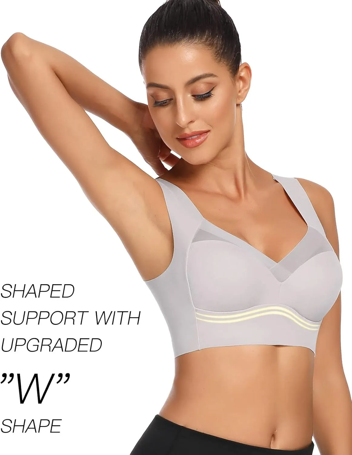 WOWENY Womens Seamless Wirefree Bras Comfortable Wireless Bras No Underwire Padded Push Up Soft Back Smoothing Bra