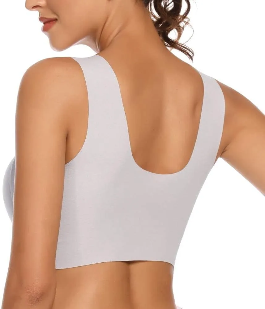 WOWENY Womens Seamless Wirefree Bras Comfortable Wireless Bras No Underwire Padded Push Up Soft Back Smoothing Bra