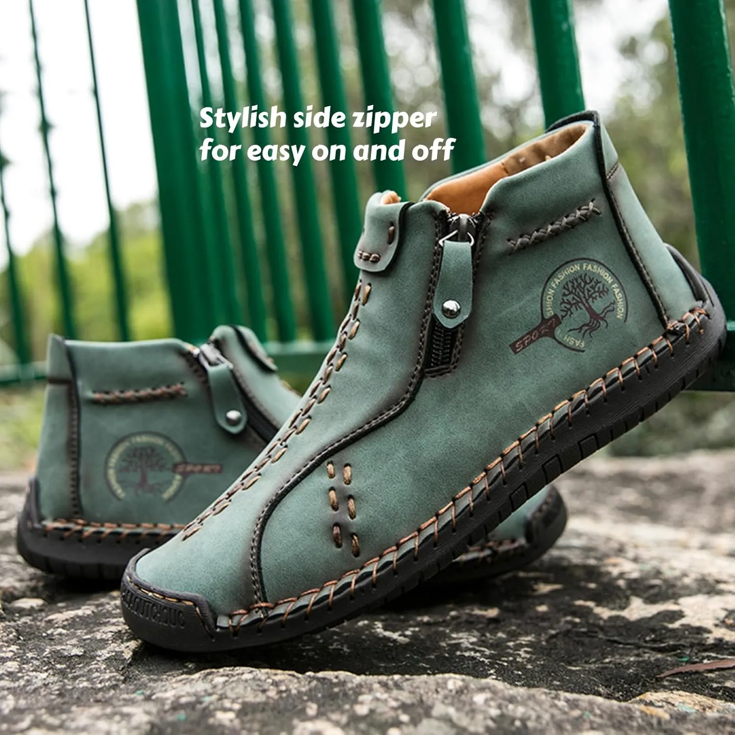 Zipper Women Ankle Boots, Renaissance Outdoor Casual Fashion Boot for Women Inspired from Medieval Shoes