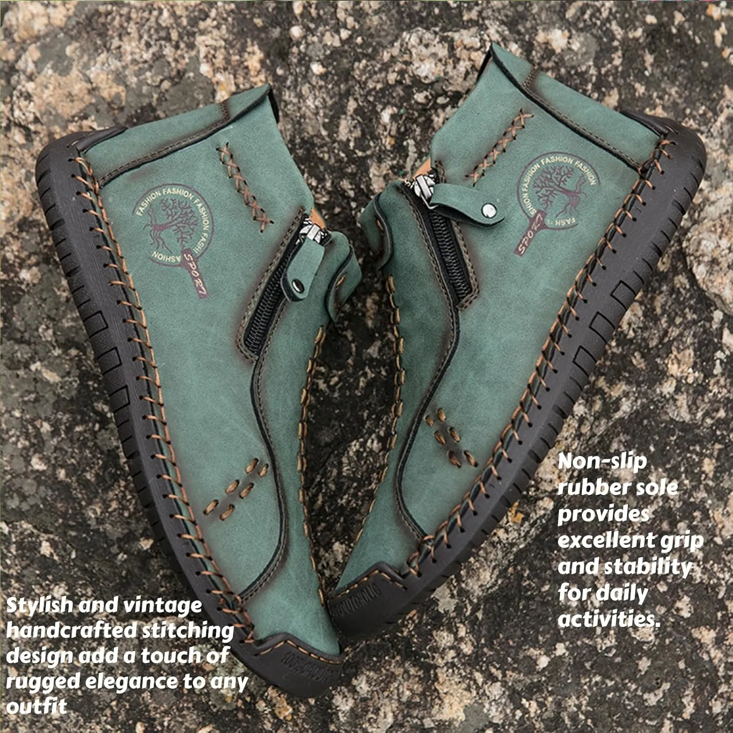 Zipper Women Ankle Boots, Renaissance Outdoor Casual Fashion Boot for Women Inspired from Medieval Shoes